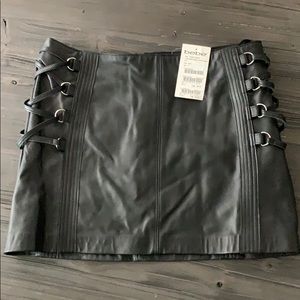 Bebe black leather skirt! Worn once! Genuine leather! Sexy mini skirt!
